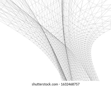 architecture abstract design 3d vector illustration 