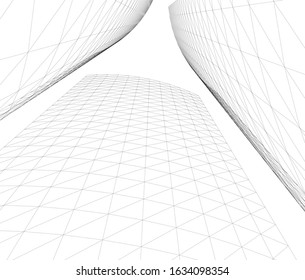 architecture abstract design 3d vector illustration 