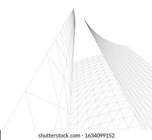 architecture abstract design 3d vector illustration 