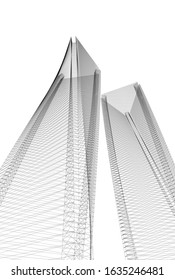 architecture abstract design 3d. Vector illustration 