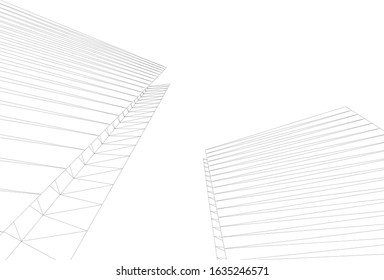 architecture abstract design 3d. Vector illustration 