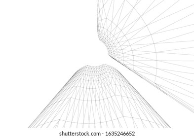 architecture abstract design 3d. Vector illustration 