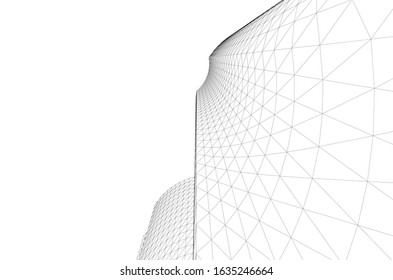 architecture abstract design 3d. Vector illustration 