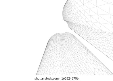 architecture abstract design 3d. Vector illustration 