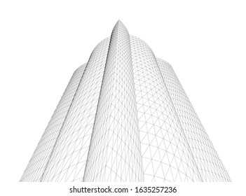 architecture abstract design 3d. Vector illustration 