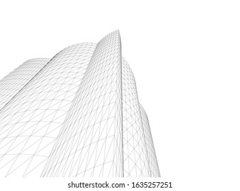 architecture abstract design 3d. Vector illustration 