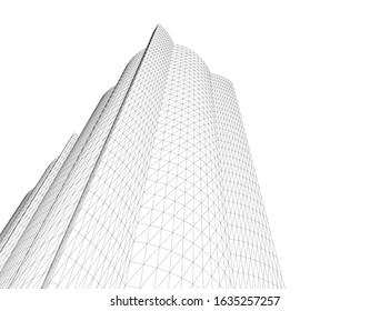 architecture abstract design 3d. Vector illustration 
