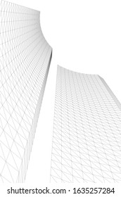 architecture abstract design 3d. Vector illustration 