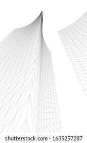 architecture abstract design 3d. Vector illustration 