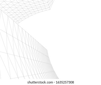 architecture abstract design 3d. Vector illustration 