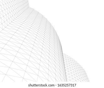 architecture abstract design 3d. Vector illustration 