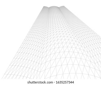 architecture abstract design 3d. Vector illustration 