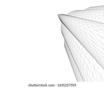 architecture abstract design 3d. Vector illustration 