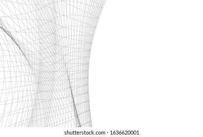 architecture abstract design 3d. Vector illustration 
