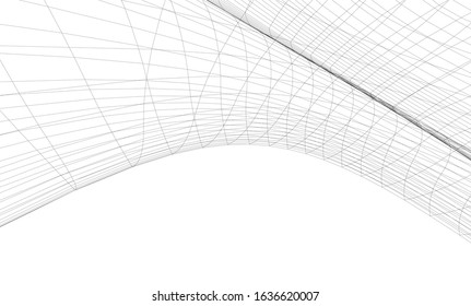 architecture abstract design 3d. Vector illustration 