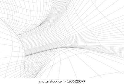 architecture abstract design 3d. Vector illustration 