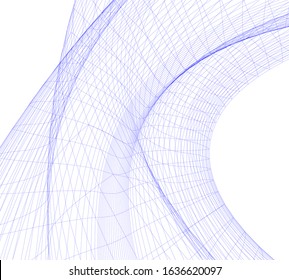 architecture abstract design 3d. Vector illustration 