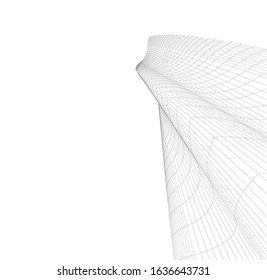 architecture abstract design 3d. Vector illustration 