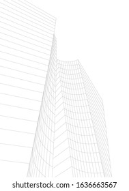 architecture abstract design 3d. Vector illustration 