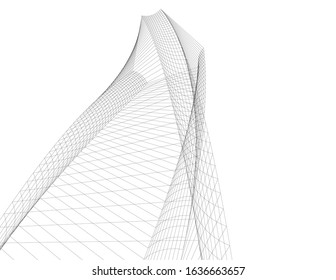 architecture abstract design 3d. Vector illustration 