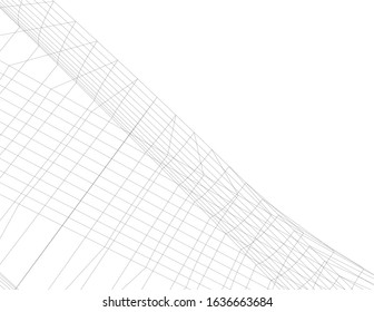 architecture abstract design 3d. Vector illustration 