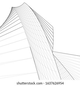 architecture abstract design 3d. Vector illustration 