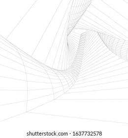 architecture abstract design 3d. Vector illustration 