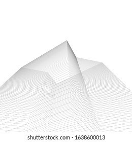 architecture abstract design 3d. Vector illustration 