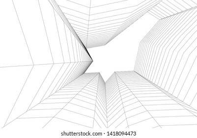 
architecture abstract graphics 3d illustration