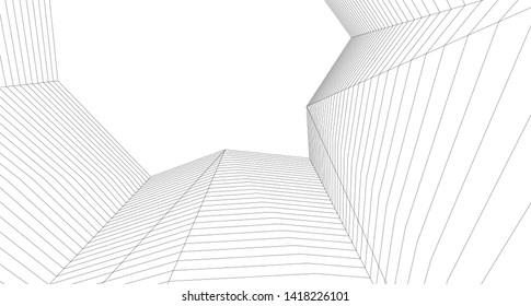 
architecture abstract graphics 3d illustration