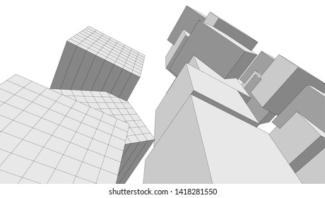 
architecture abstract graphics 3d illustration