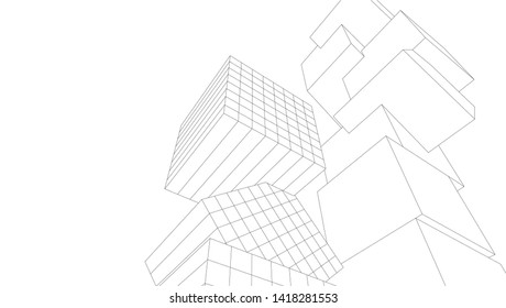 
architecture abstract graphics 3d illustration