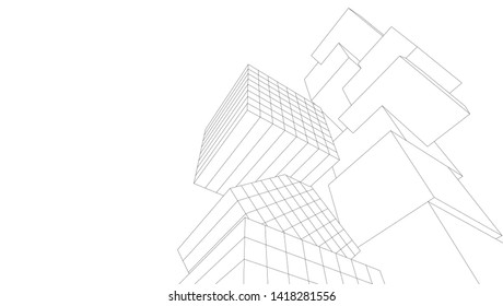 
architecture abstract graphics 3d illustration