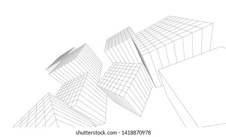 architecture abstract graphics 3d illustration