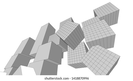 architecture abstract graphics 3d illustration