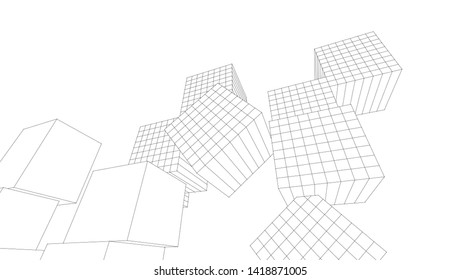 architecture abstract graphics 3d illustration
