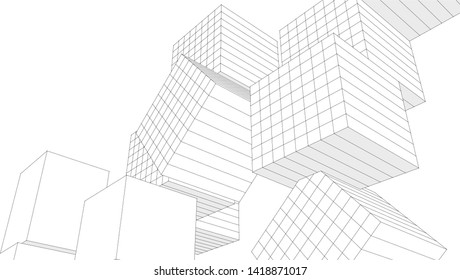 architecture abstract graphics 3d illustration