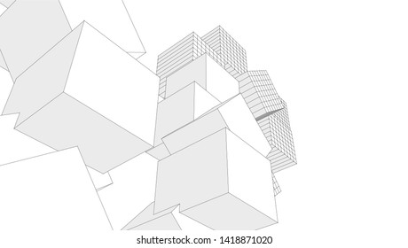 architecture abstract graphics 3d illustration