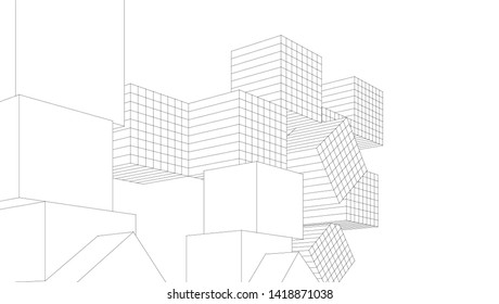 architecture abstract graphics 3d illustration