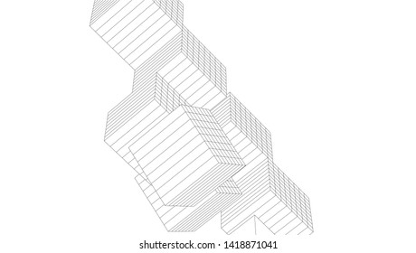 architecture abstract graphics 3d illustration