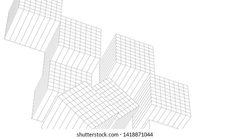 architecture abstract graphics 3d illustration