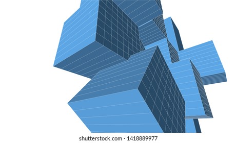 architecture abstract graphics 3d illustration