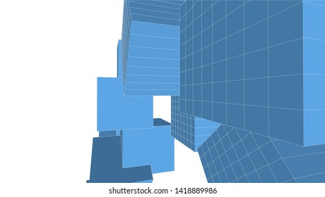 architecture abstract graphics 3d illustration