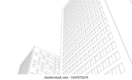 architecture abstract graphics 3d illustration