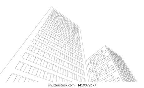 architecture abstract graphics 3d illustration