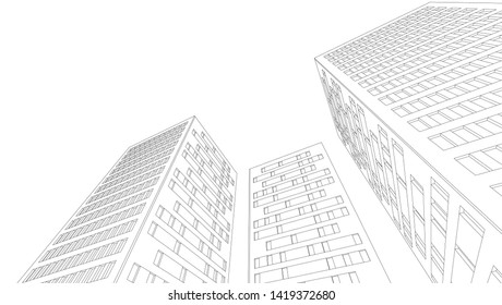 architecture abstract graphics 3d illustration