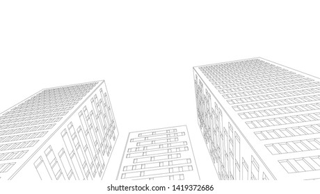 architecture abstract graphics 3d illustration