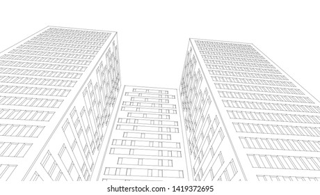 architecture abstract graphics 3d illustration