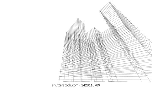 
architecture abstract graphics 3d illustration