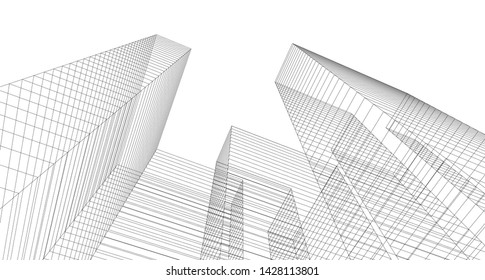 
architecture abstract graphics 3d illustration